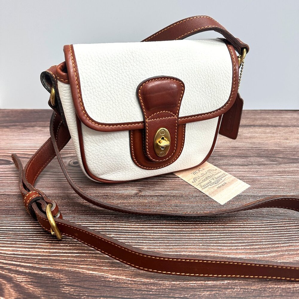 Vintage Coach Sheridan Durham Mini Bag 4211 - Bone and Tan Leather - Crossbody